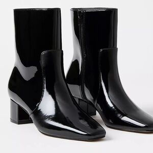 Black Patent Leather Ankle Boots NWT